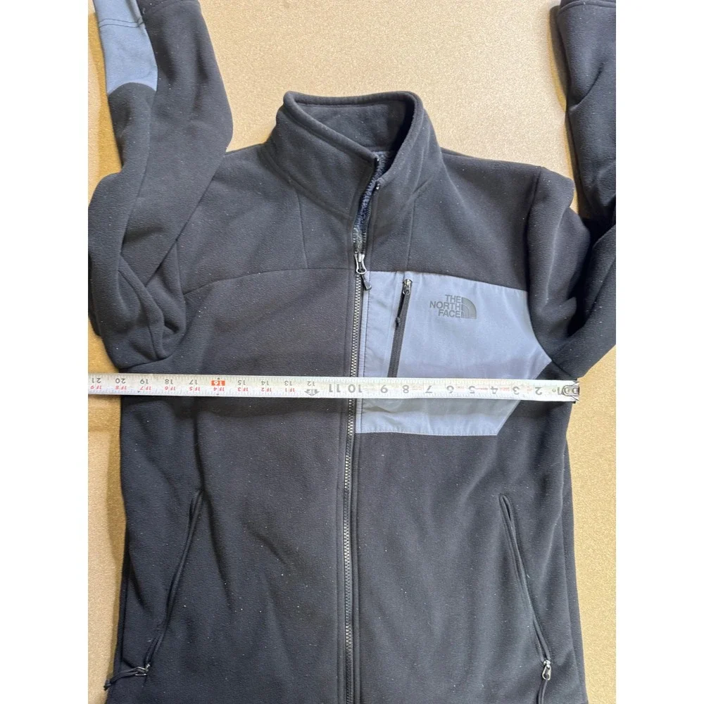 The North Face Mens Fleece Jacket Black‎ Gray Full Zip Outdoor Warm Size M
